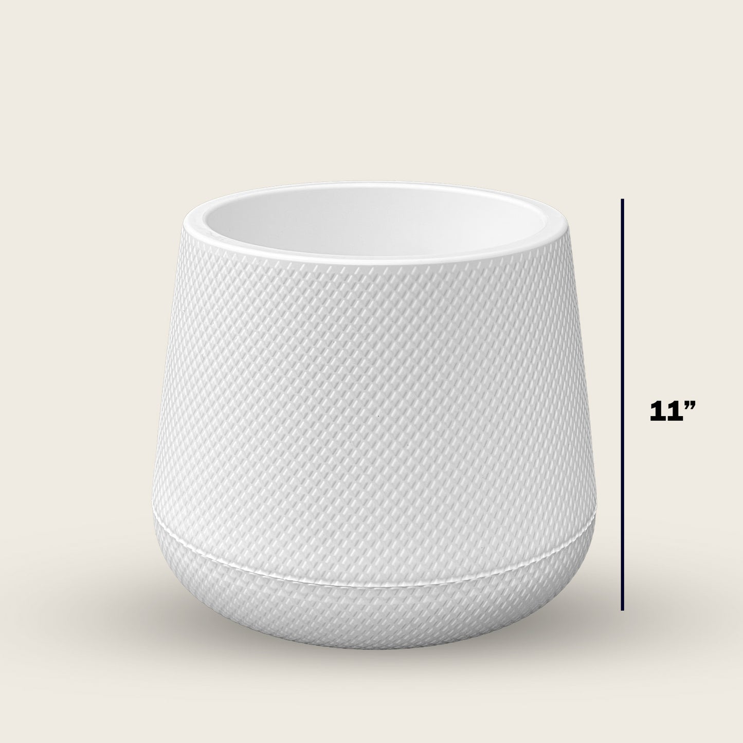 Modern White Texture Planter – Available in 11"