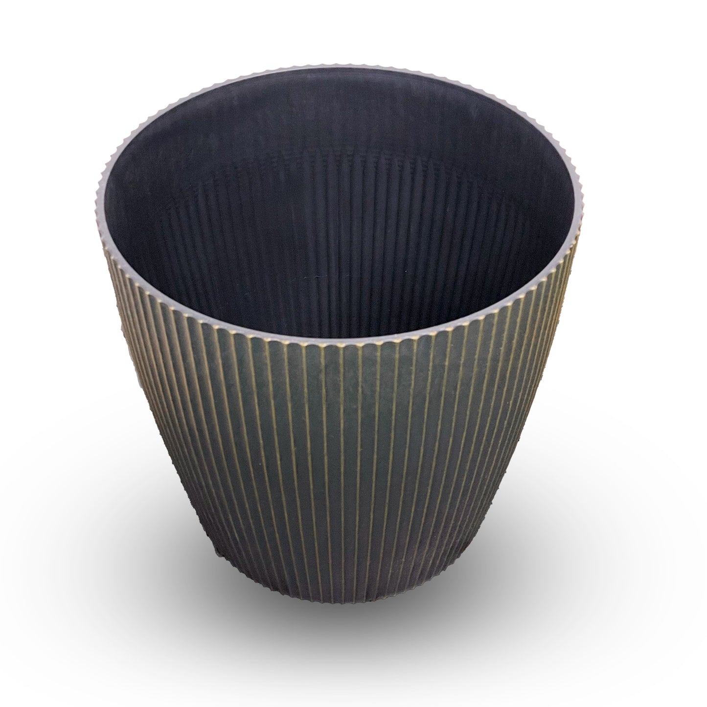 Luxe Black & Gold 12" Vertical Line Planter