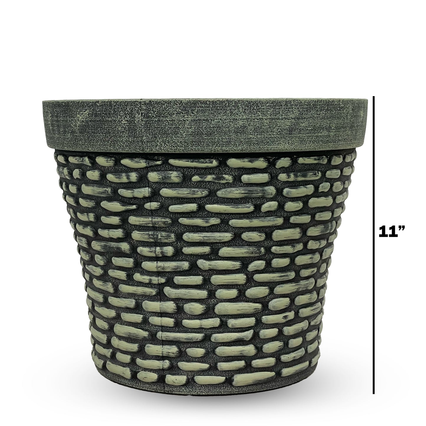 Rustic Stone-Inspired 11" Planter