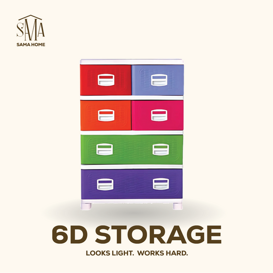 Sama Home 6D Stackable Drawer Chest / Petra (4 Rock)