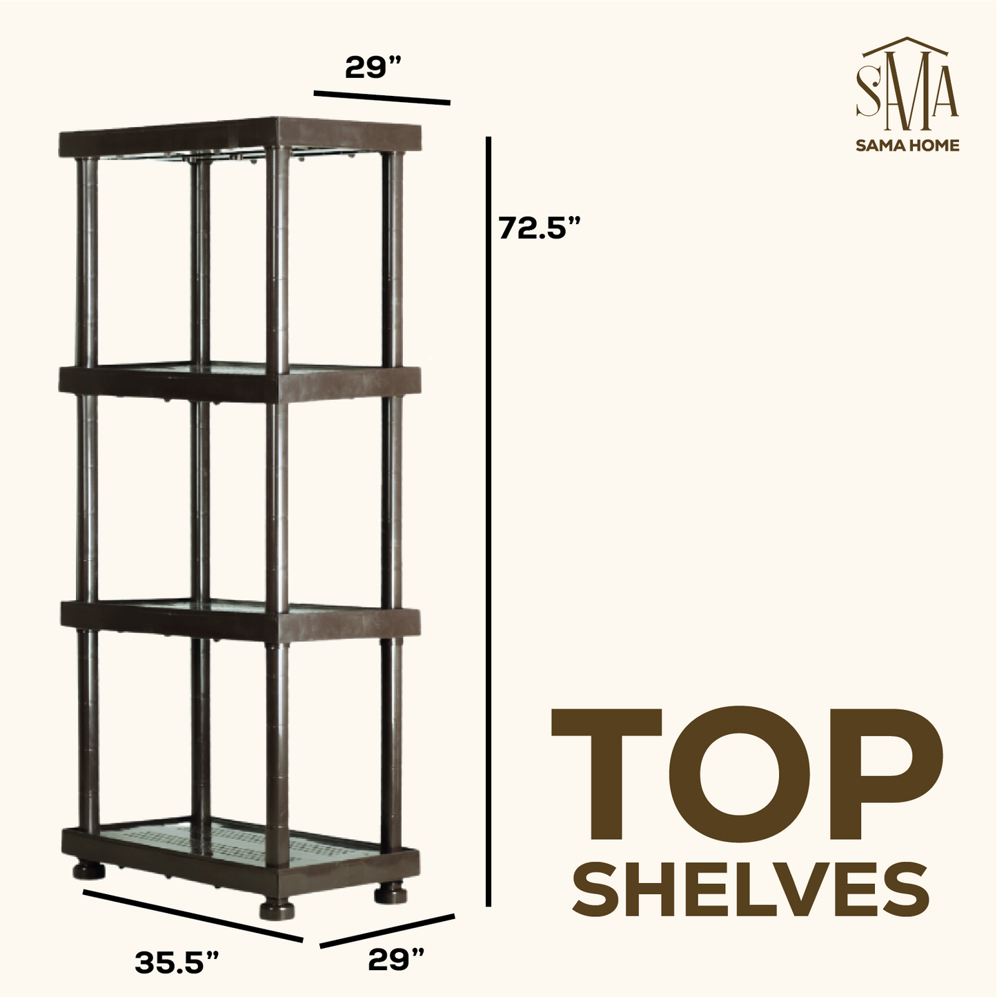 Sama Home 4-Tier Universal Shelving Rack