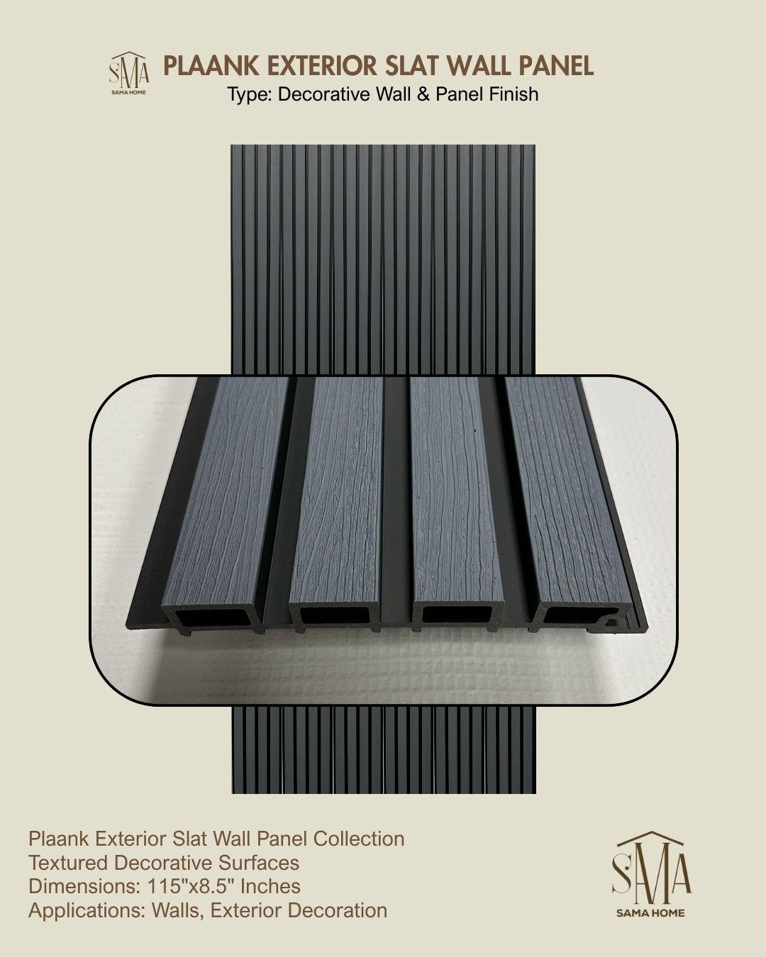 Plank exterior slot wall panel