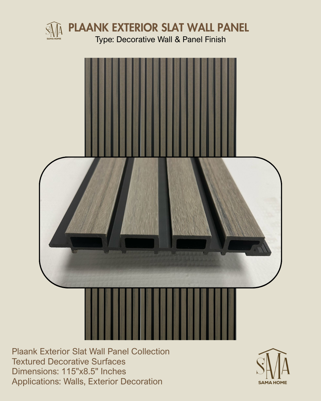 Plank exterior slot wall panel