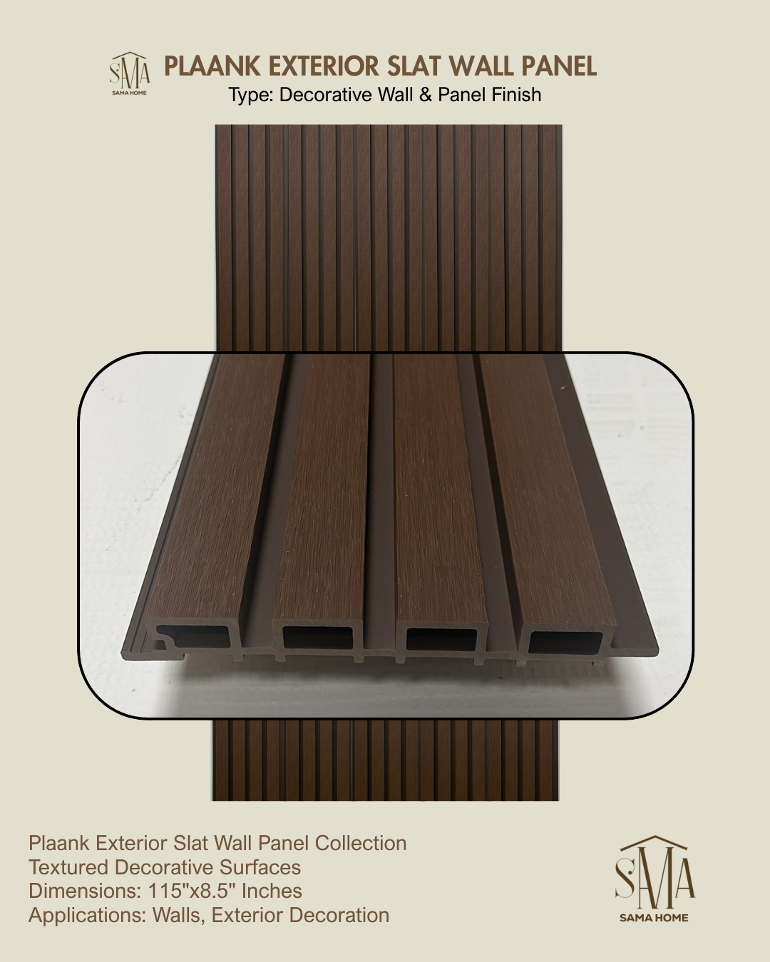 Plank exterior slot wall panel