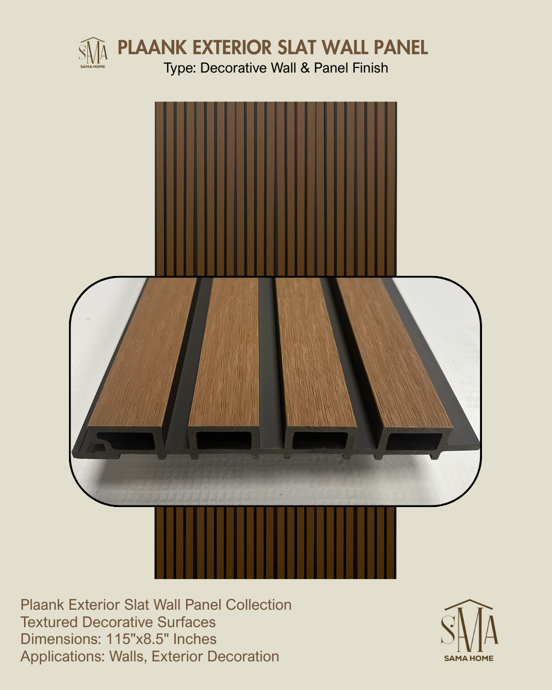 Plank exterior slot wall panel