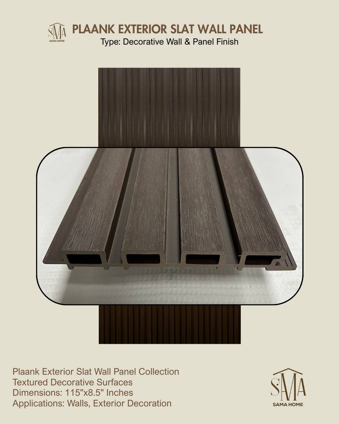 Plank exterior slot wall panel
