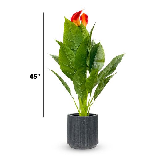 Faux Red Calla Lily Plant – 4ft Tropical Statement Decor