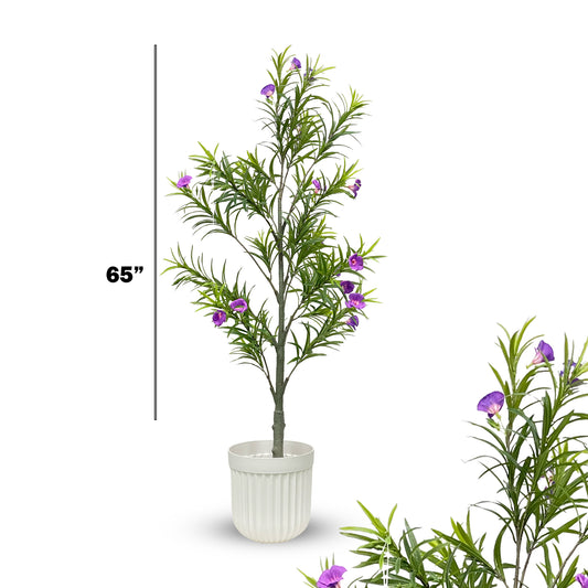 Faux Purple Blossom Tree – 65" Decorative Indoor Floral